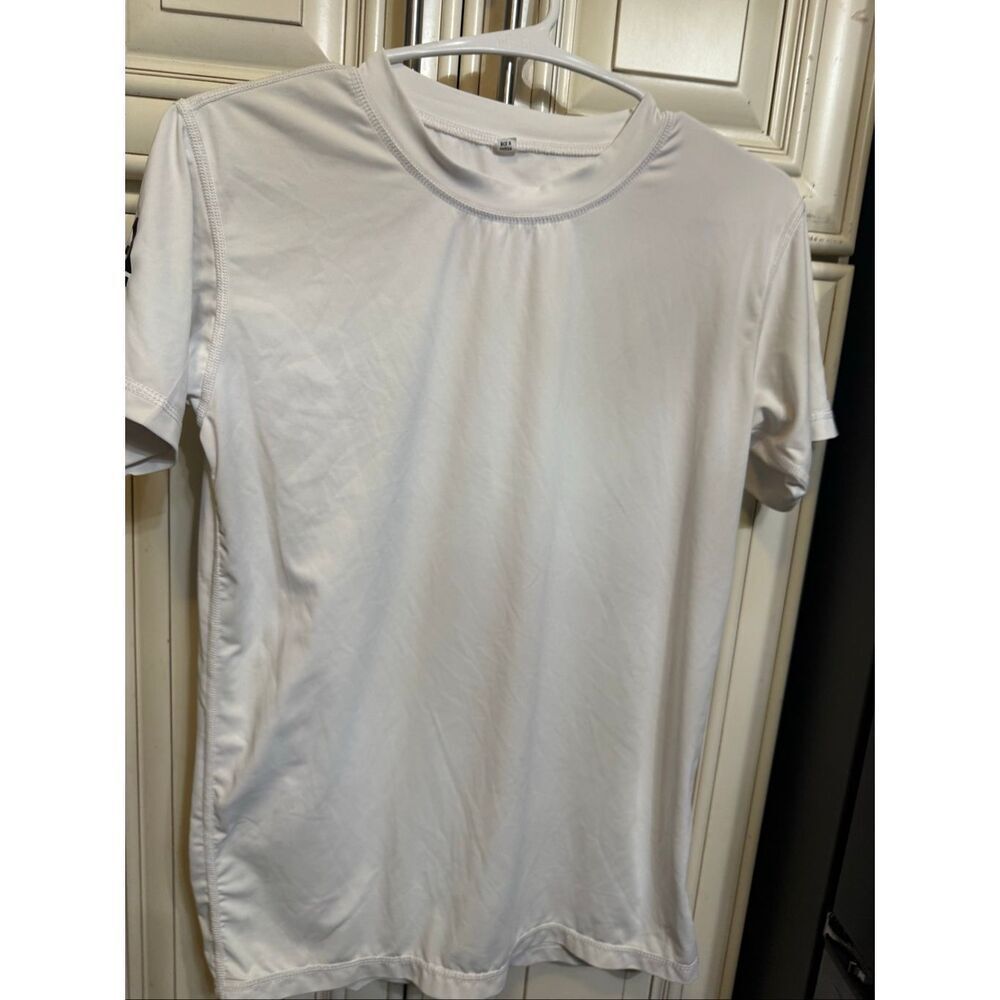 Made Hoops Boys Compression Crew Neck Short Sleeve Athletic T-Shirt White Small